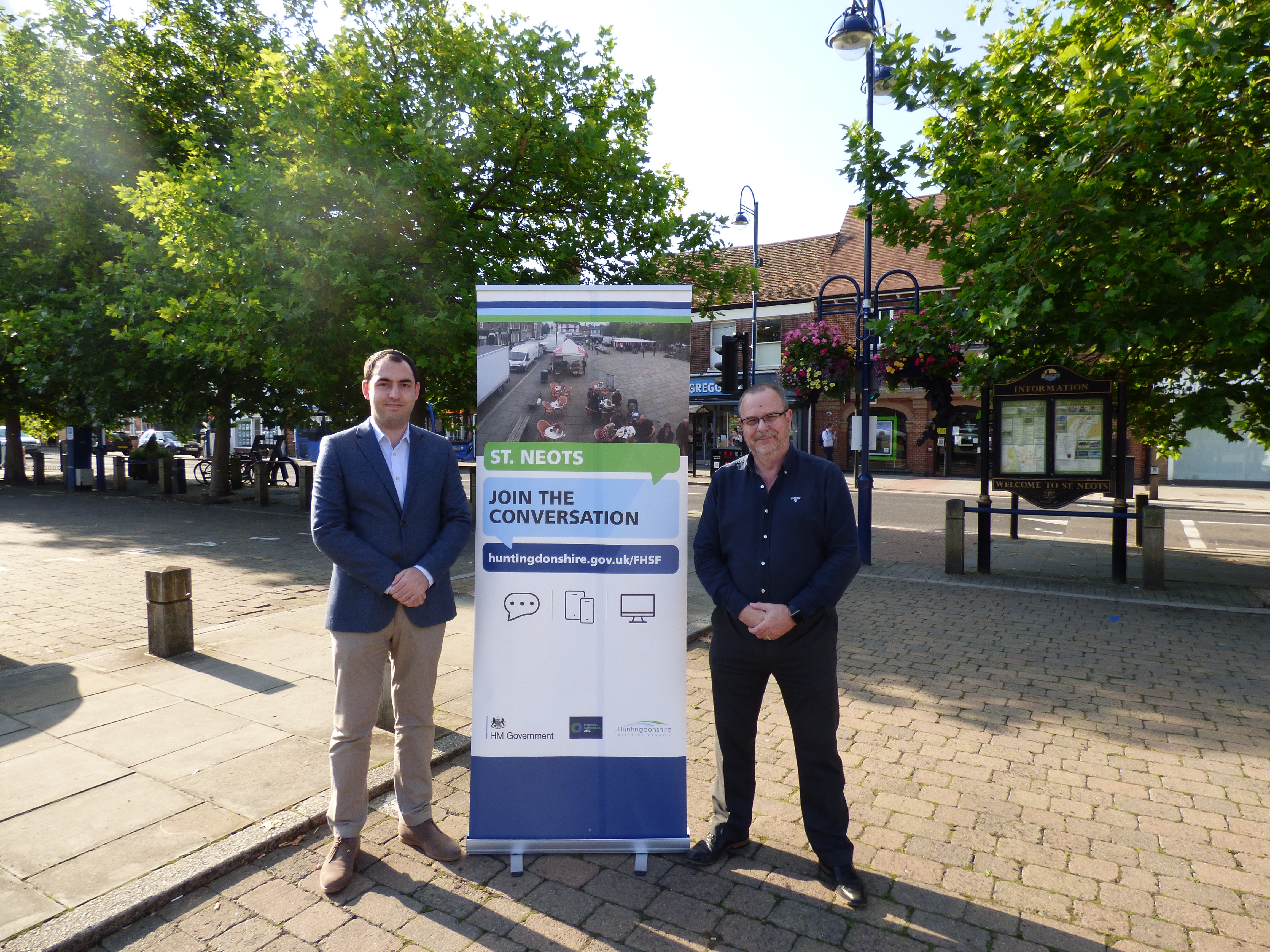 Cllr Ryan Fuller at St Neots Market Square