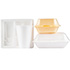 Styrofoam food trays and cups